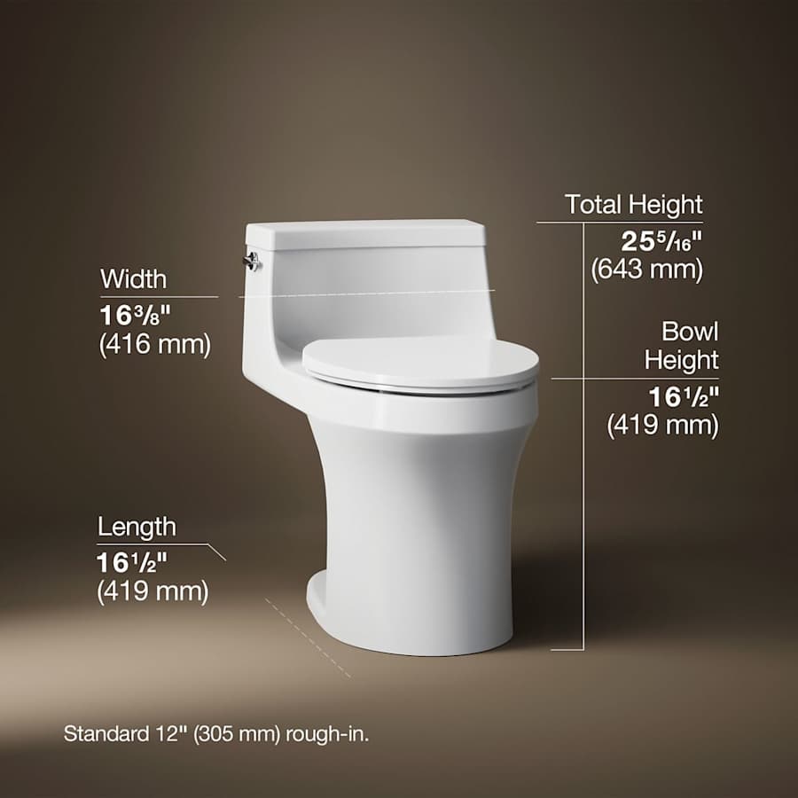 San Souci 1.28 GPF Elongated One-Piece Comfort Height Toilet with AquaPiston Technology - Seat Included