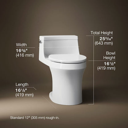 San Souci 1.28 GPF Elongated One-Piece Comfort Height Toilet with AquaPiston Technology - Seat Included