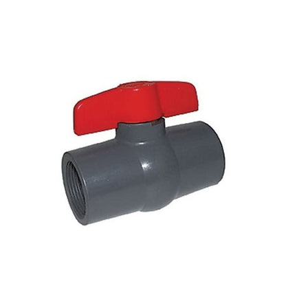 1-Piece Ball Valve, 3/4 in, FNPT, Full Port, PVC Ball, PVC