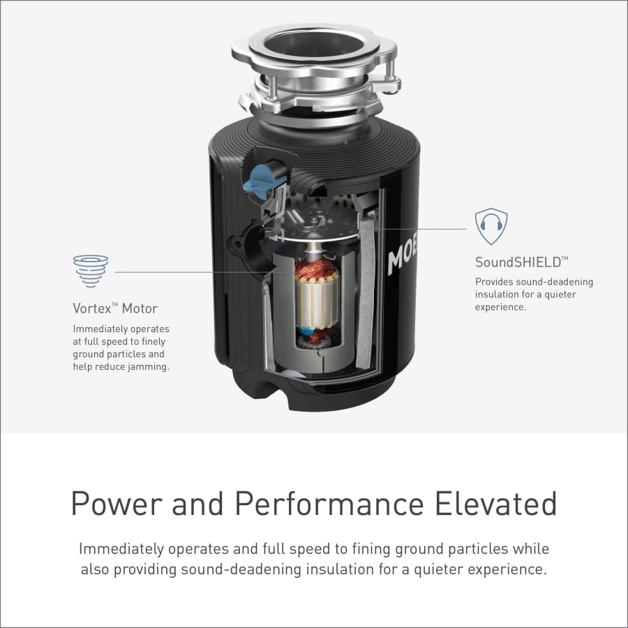 EX Series 1 HP Continuous Garbage Disposal with Motion Activated Lighting