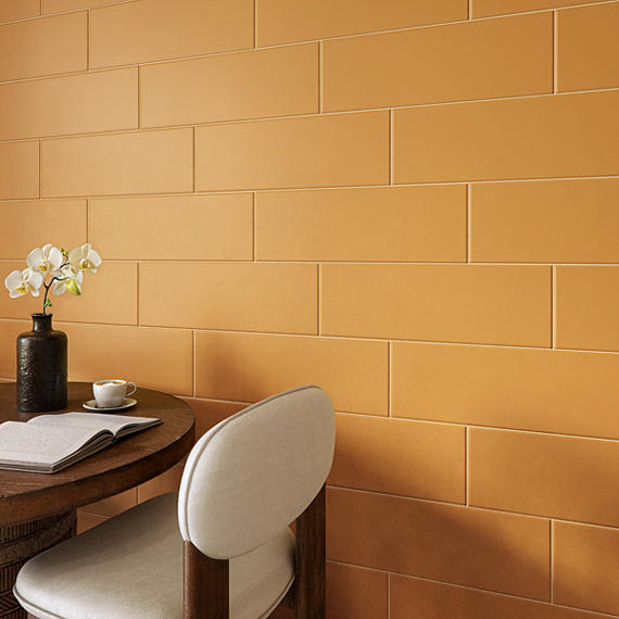 Color Wheel Linear Matte Mustard Rectangle 8X24 Matte