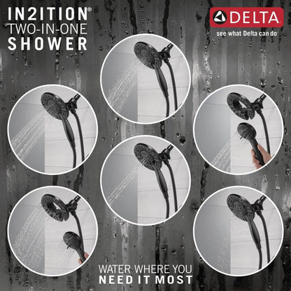 Arvo In2ition 2-in-1 Rough-in Valve Included Single-Handle 4-Spray Shower Faucet 1.75 GPM in Matte Black