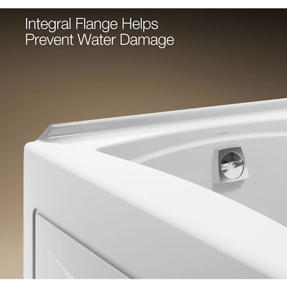 Mariposa Collection 60" Three Wall Alcove Soaking Bath Tub with Left Hand Drain, Apron, Tile Flange and Textured Bottom