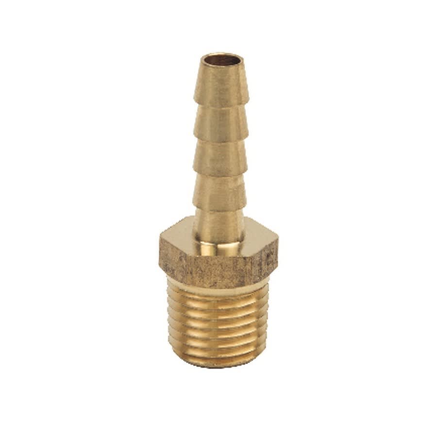 Male Hose Barb Adapter, 1/4 in Hose Barb x MNPT, Brass