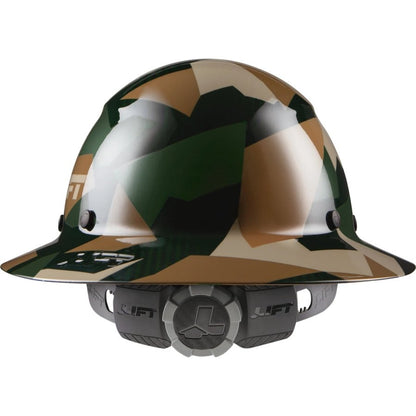 Jungle Camo Full Brim Carbon Fiber Hard Hat