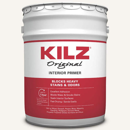 KILZ Original 5 Gal. White Oil-Based Interior Sealer, Primer, and Stain Blocker