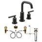 Gibson Widespread Bathroom Sink Faucet - Includes Pop-Up Drain (Pack of 2, Valves Included)