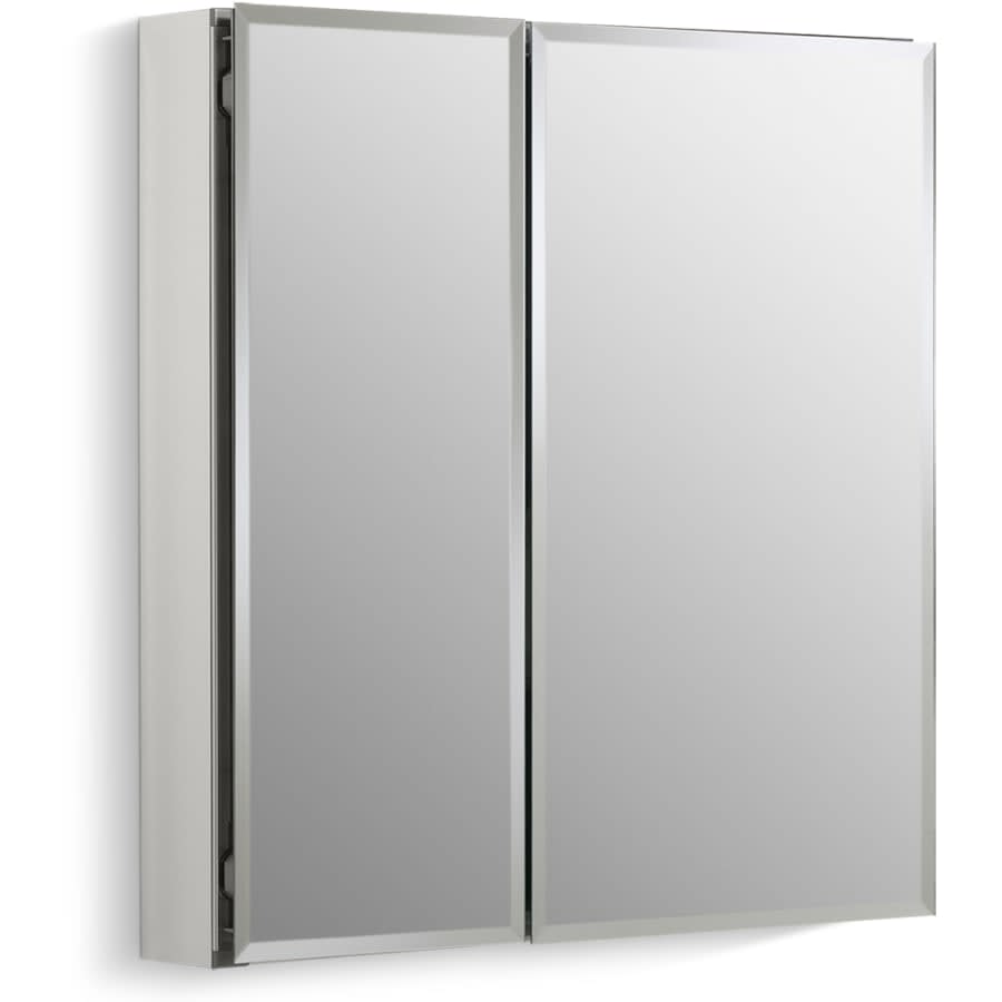 25" x 26" Double Door Reversible Hinge Frameless Mirrored Medicine Cabinet