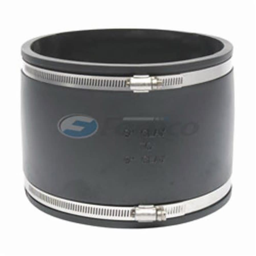 Transition Coupling, 6 in, Clay x Clay, Flexible PVC