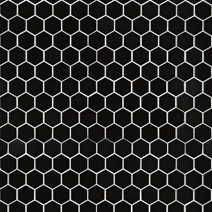 Black Matte 2” Hexagon Mosaic Tile