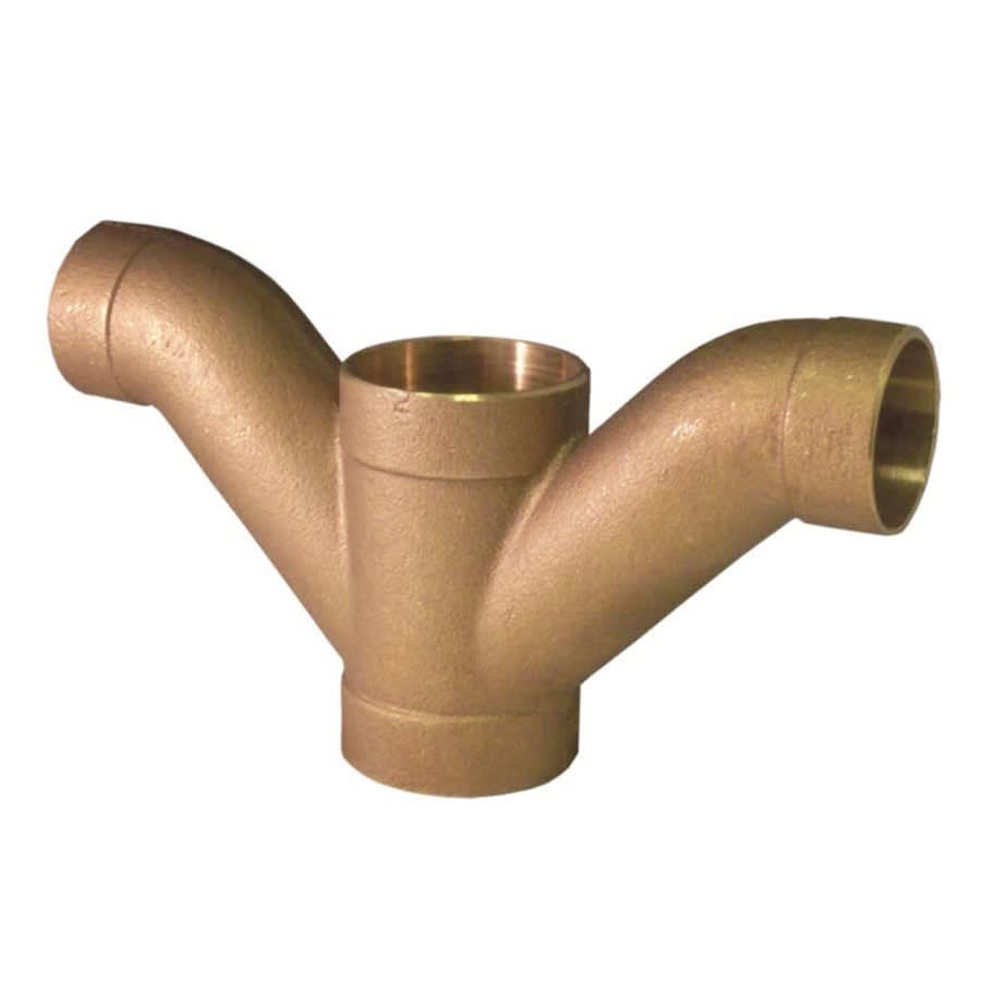 DWV Double Combination Wye and 45 deg Elbow, 2 in, C, Copper
