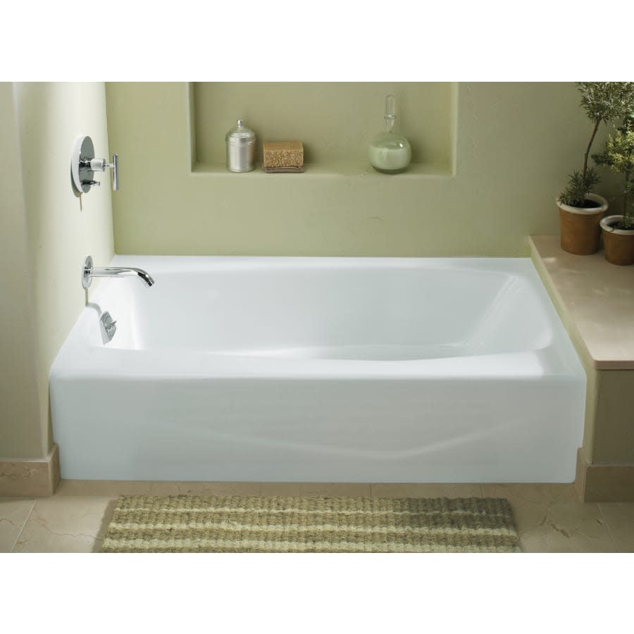 Villager Collection 60" Three Wall Alcove Cast Iron Three Wall Alcove Soaking Bath Tub with Left Hand Drain