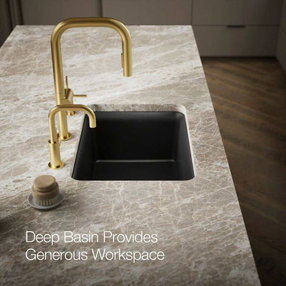 Cairn 24-1/2" Undermount Single Bowl Neoroc Granite Composite Kitchen Sink with Bottom Sink Rack