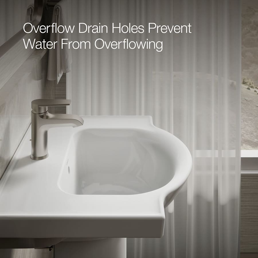 Veer 21" Pedestal Bathroom Sink with One Hole Drilled and Overflow