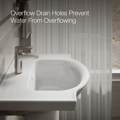 Veer 21" Pedestal Bathroom Sink with One Hole Drilled and Overflow
