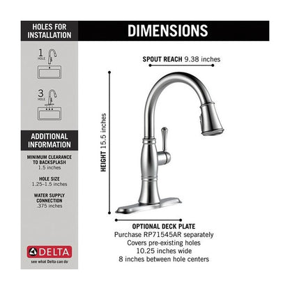 Cassidy™ Kitchen Faucet, Deck Mount, ADA, 1 Lever Handle, 1 or 3-Hole, Lumicoat Arctic Stainless