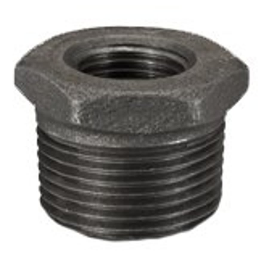 Hex Head Bushing, 3/8 x 1/4 in, FNPT, 150 lb, Malleable Iron, Black