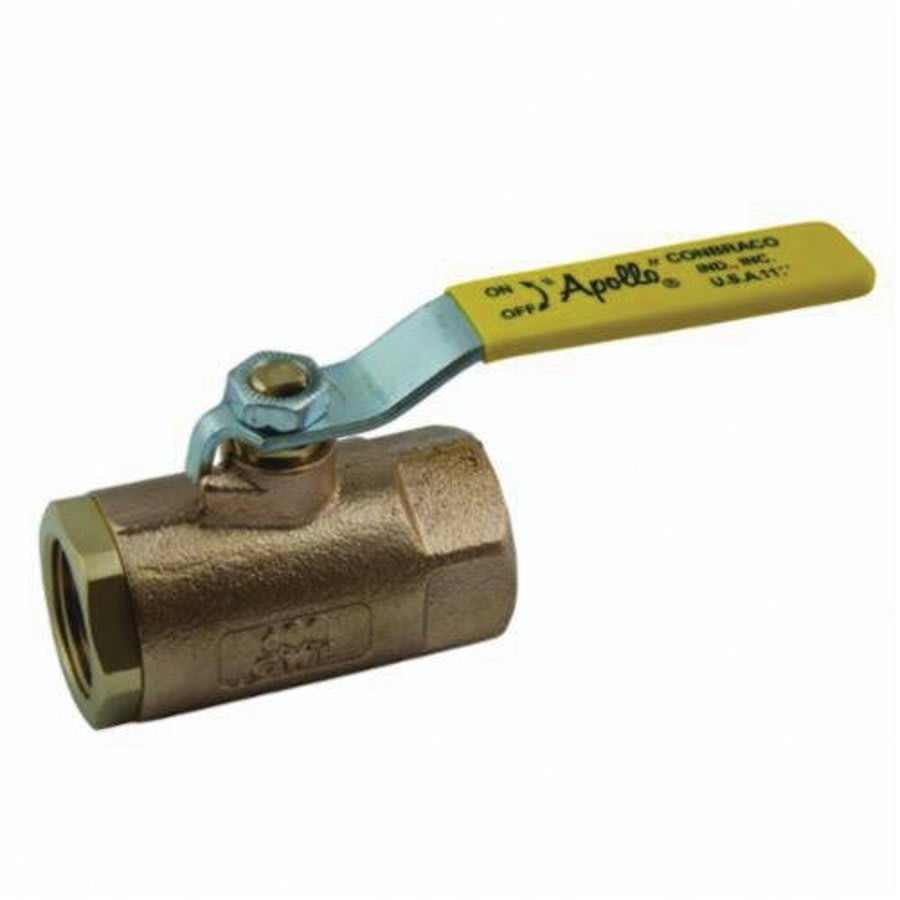 2-Piece Ball Valve, 1/4 in, FNPT, Standard Port, Plated Brass Ball, Bronze