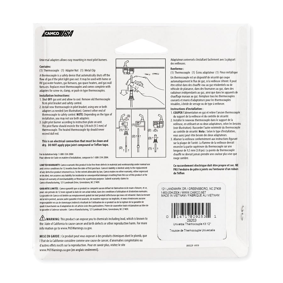 Universal Thermocouple Kit, Copper Tubing