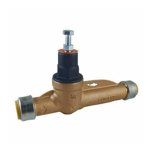 Water Pressure Regulator, 1/2 in, Push-Fit, Bronze