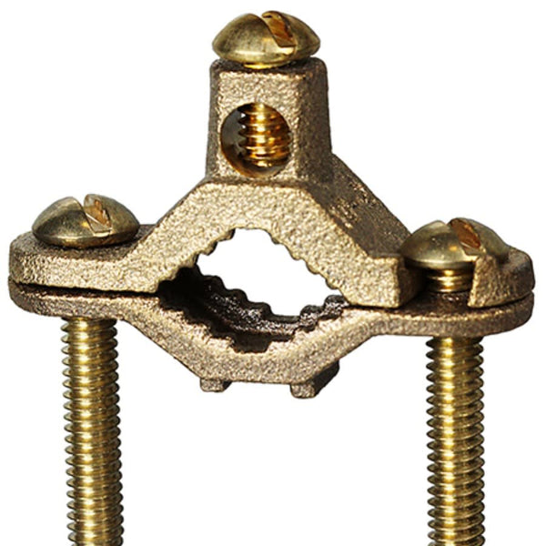 Bare Grounding Clamp, 10 to 2 AWG Conductor, Bronze