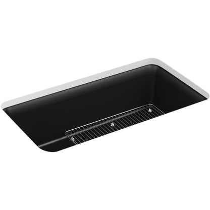 Cairn 33-1/2" Undermount Single Bowl Neoroc Granite Composite Kitchen Sink with Bottom Sink Rack