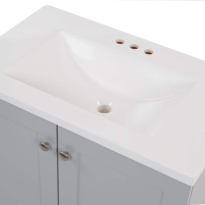 30 in. W x 19 in. D x 33 in. H Single Sink Freestanding Bath Vanity in Pearl Gray with White Cultured Marble Top