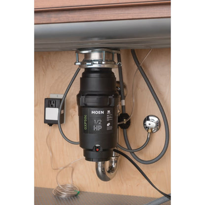 GX Pro 1/2 HP Continuous Garbage Disposal with a Vortex Motor and Power cord included.