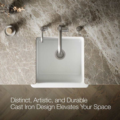 Whitehaven 23-1/2" Self-Trimming Farmhouse Single Basin Enameled Cast Iron Kitchen Sink