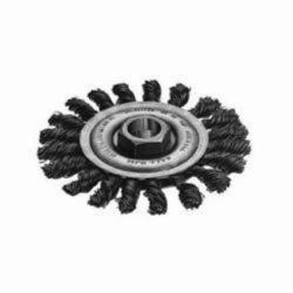 Wheel Brush, 4 in Dia Brush, 0.023 in Dia Full Cable Twist Knot Filament/Wire, 5/8-11 Arbor Hole