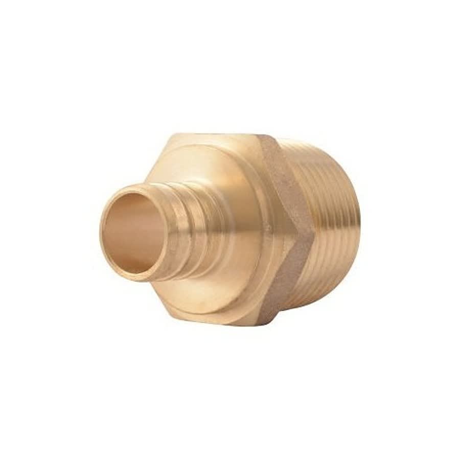 Male Adapter, 3/4 x 1 in, Crimp PEX x MNPT, Brass