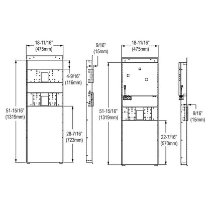Mounting Frame for Bi-level In-Wall Refrigerated SwirlFlo Bottle Filling Stations