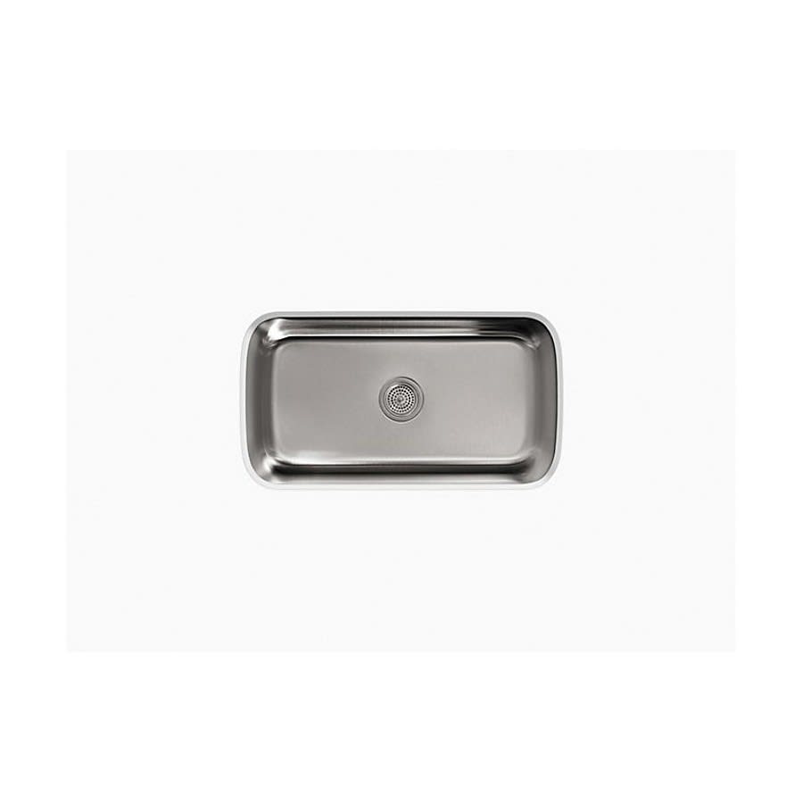 Undertone® Single Bowl Kitchen Sink, Under Mount, 31-1/2 x 17-3/4 in, 7-5/8 in Bowl Depth, 18 ga Satin Steel, Stainless