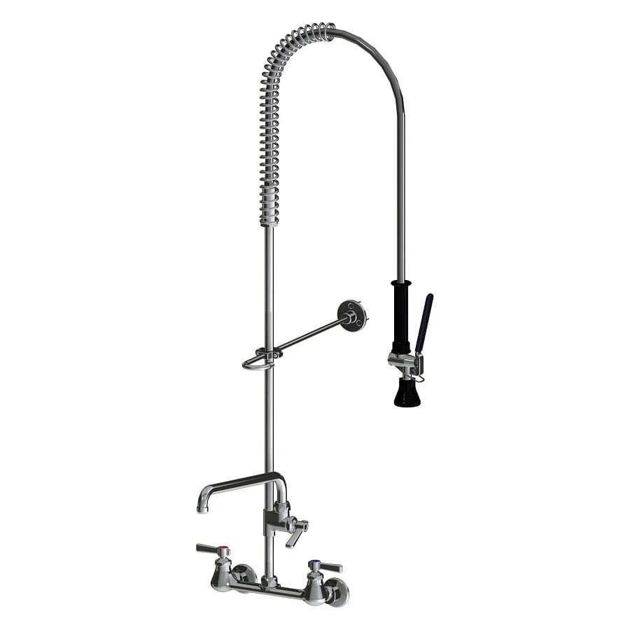 Kitchen Faucet, Wall Mount, 2 Lever Handle, 2-Hole, Polished Chrome