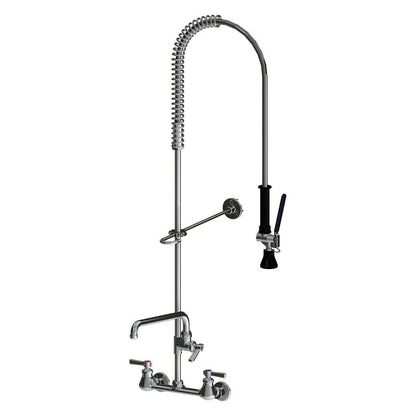 Kitchen Faucet, Wall Mount, 2 Lever Handle, 2-Hole, Polished Chrome