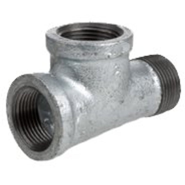 Tee, 3/4 in, FNPT x MNPT x FNPT, 150 lb, Malleable Iron, Galvanized