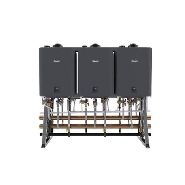 Back-to-Back Tankless Tack, Freestanding, 6 Units, Indoor/Outdoor, Natural/Propane