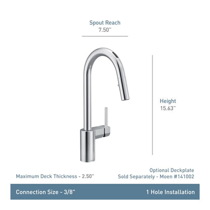 Align Smart Faucet 1.5 GPM Single Hole Pull Down Kitchen Faucet with Voice Control