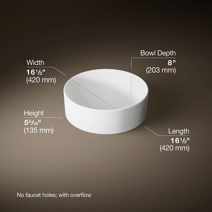 Vox 16-1/2" Vessel Sink with Overflow