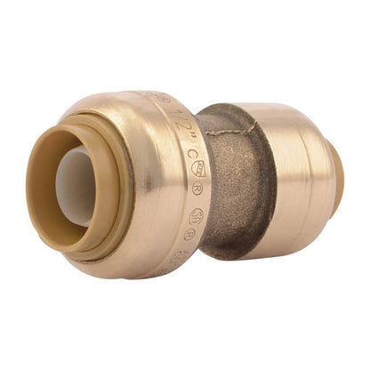 Reducer Coupling, 1/2 x 3/8 in, Push, Brass