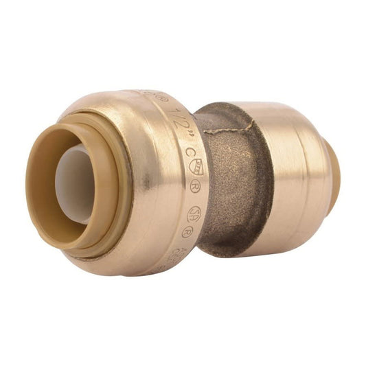 Reducer Coupling, 1/2 x 3/8 in, Push, Brass
