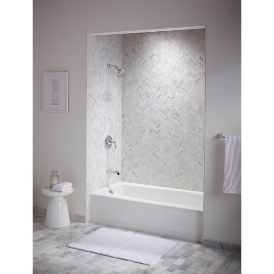 Villager Collection 60" Three Wall Alcove Cast Iron Three Wall Alcove Soaking Bath Tub with Left Hand Drain