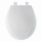 Toilet Seat, Round Bowl, Closed Front, With Cover, Wood, White