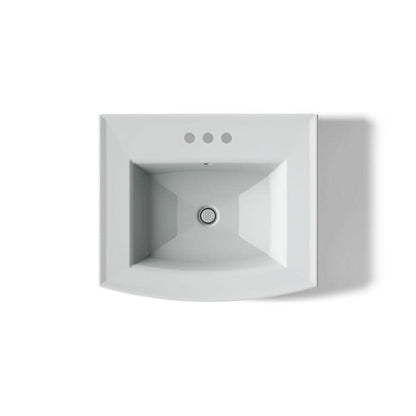 Archer 24" Pedestal Bathroom Sink with 3 Holes Drilled and Overflow