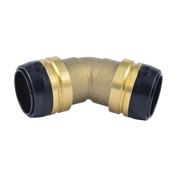 45 deg Elbow, 1-1/4 in, Push, Brass