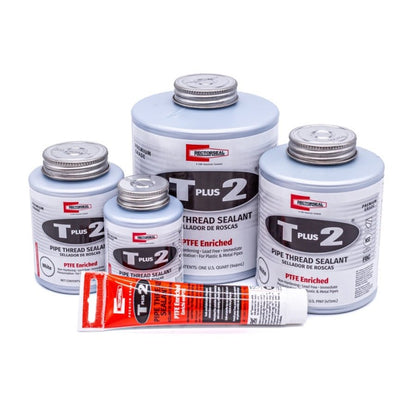 T Plus 2® Pipe Thread Sealant With PTFE, 0.5 pt Can, Paste, White