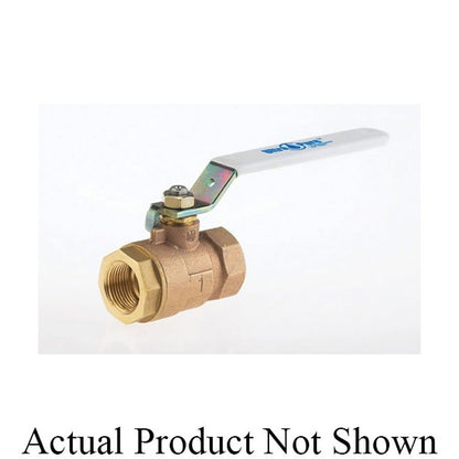 2-Piece Ball Valve, 1/2 in, FNPT, Full Port, Stainless Steel Ball, Bronze
