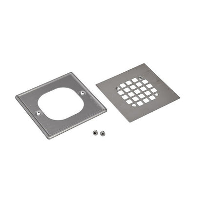 130 Series Square Snap-In Shower Strainer in Brushed Nickel