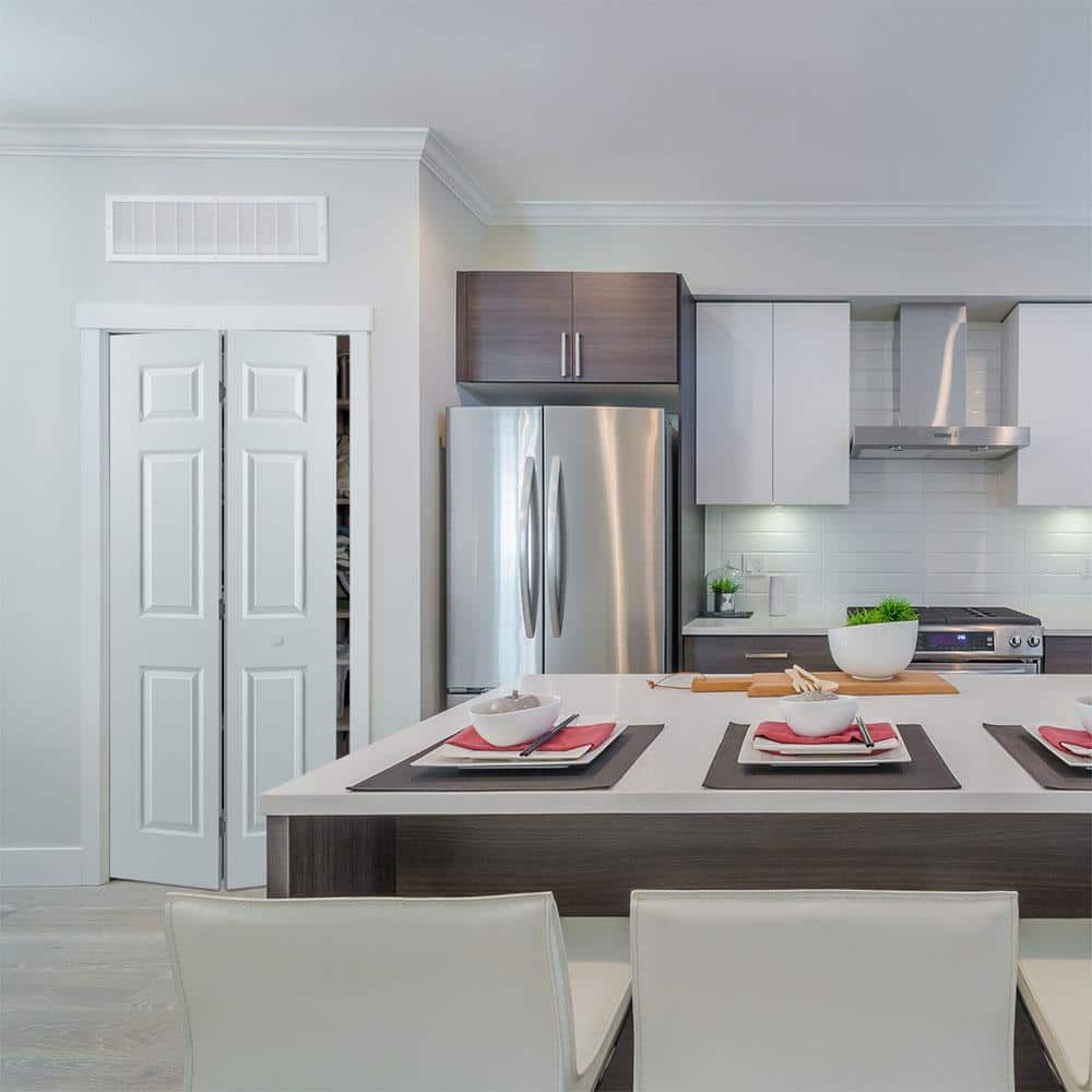 24 in. x 80 in. Textured 6-Panel Primed Hollow Core Composite Bi-fold Interior Door