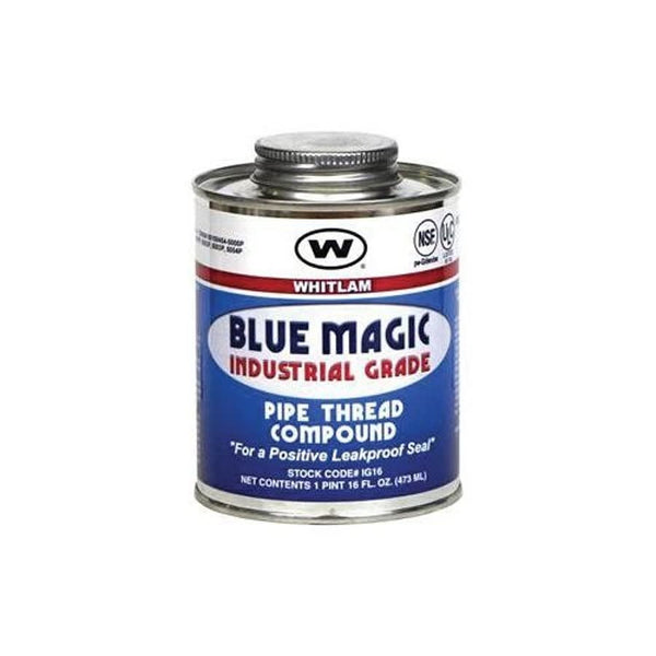 BLUE MAGIC Thread Sealant, 1 pt Brush Top Can Container, Paste, Blue